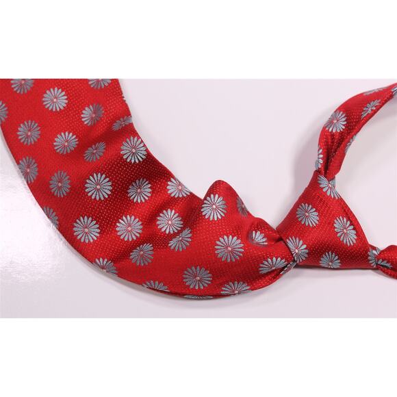 Ted Baker Red Floral Jacquard Silk Necktie Tie Made in USA - Picture 1 of 7